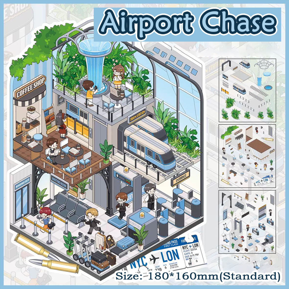 Secret Agent Series DIY 3D Sticker Collection - 4 Cute Miniature Scene