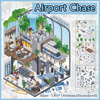 Secret Agent Series DIY 3D Sticker Collection - 4 Cute Miniature Scene