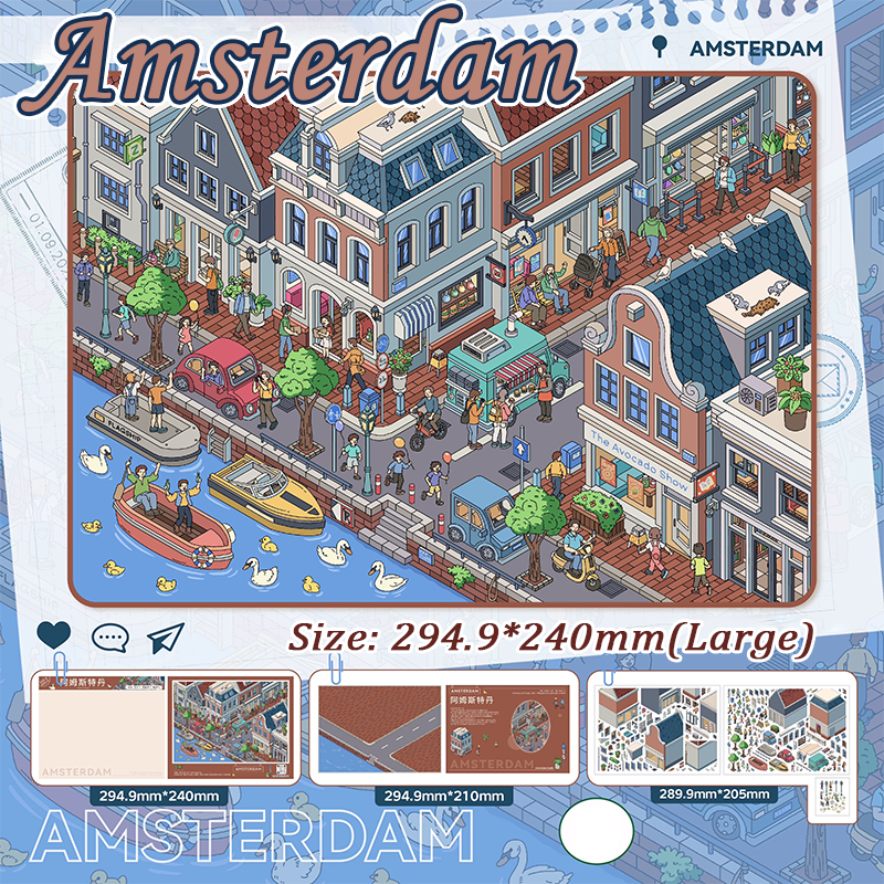 Town Wander DIY 3D Scene Stickers - 2 Cute Miniature Scenes