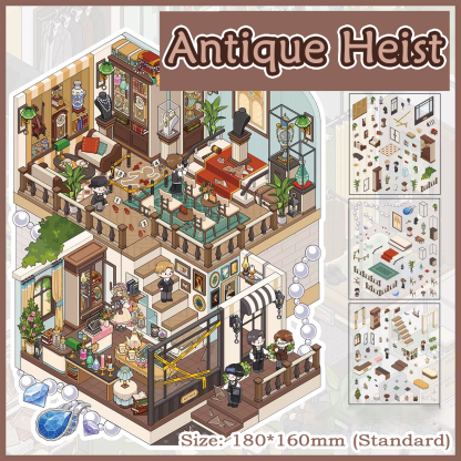 Secret Agent Series DIY 3D Sticker Collection - 4 Cute Miniature Scene