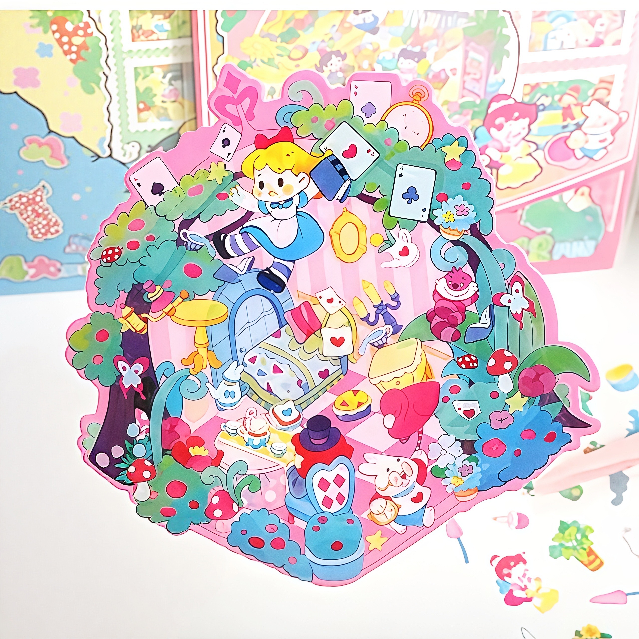 DreamCraft Stories DIY 3D Sticker Collection -8 Cute Miniature Scenes