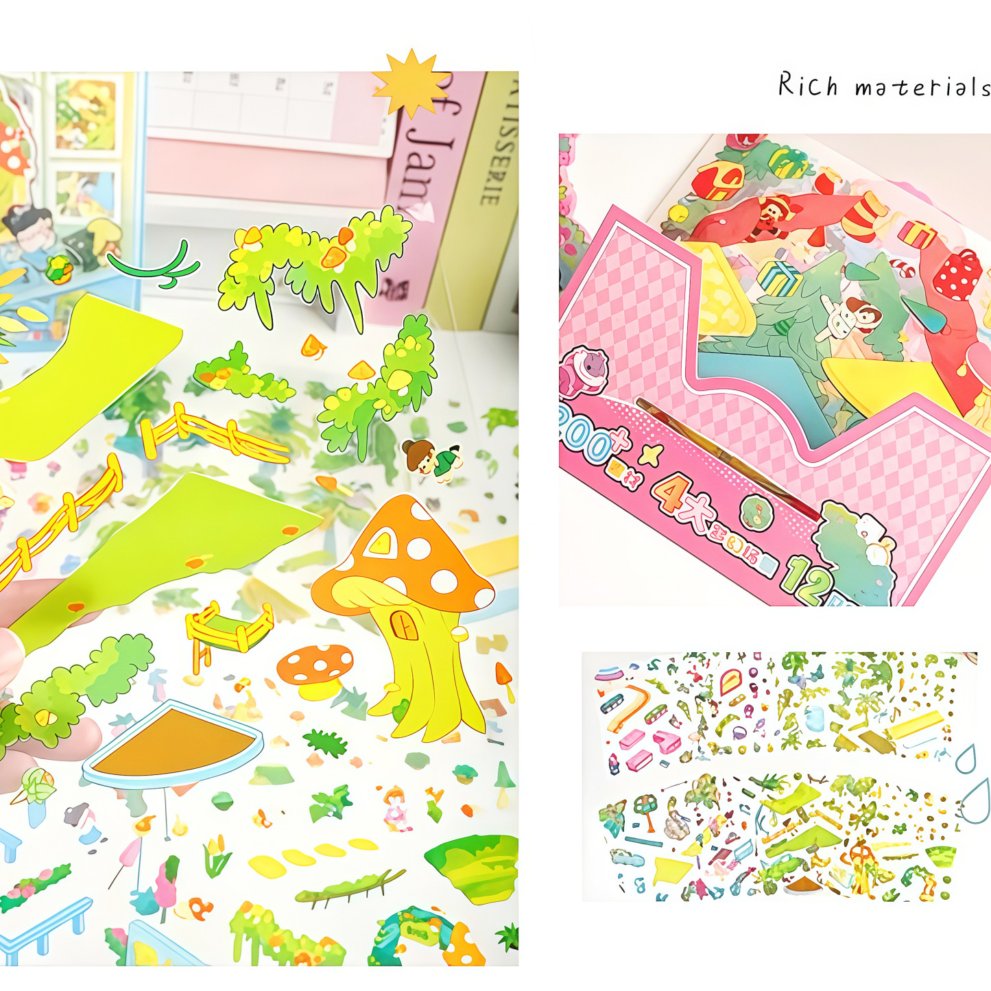 DreamCraft Stories DIY 3D Sticker Collection -8 Cute Miniature Scenes