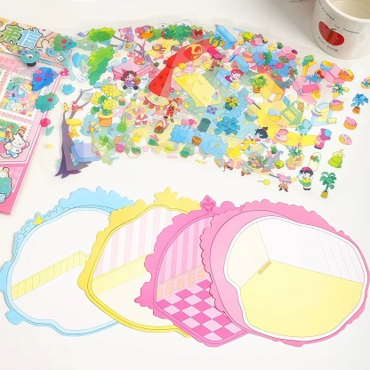 DreamCraft Stories DIY 3D Sticker Collection -8 Cute Miniature Scenes