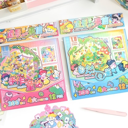 DreamCraft Stories DIY 3D Sticker Collection -8 Cute Miniature Scenes
