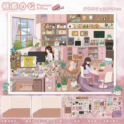 Warm Life 3D Sticker Collection - 2 Cute Miniature Scenes
