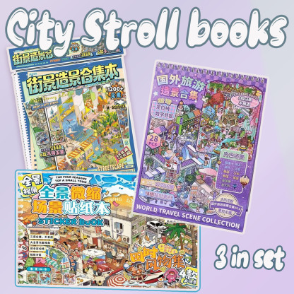 City Stroll Books DIY 3D Scene Stickers - 3 Cute Miniature Scenes 