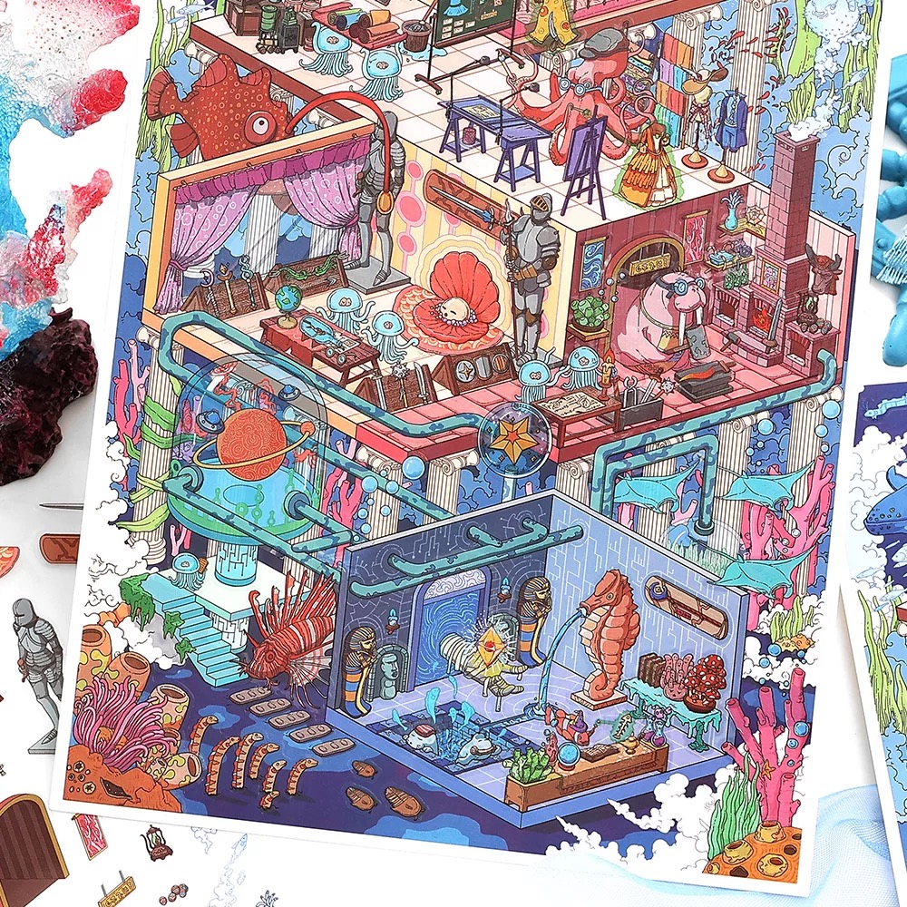 Ocean Club DIY 3D Scene Stickers - Miniature Scene