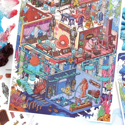 Ocean Club DIY 3D Scene Stickers - Miniature Scene