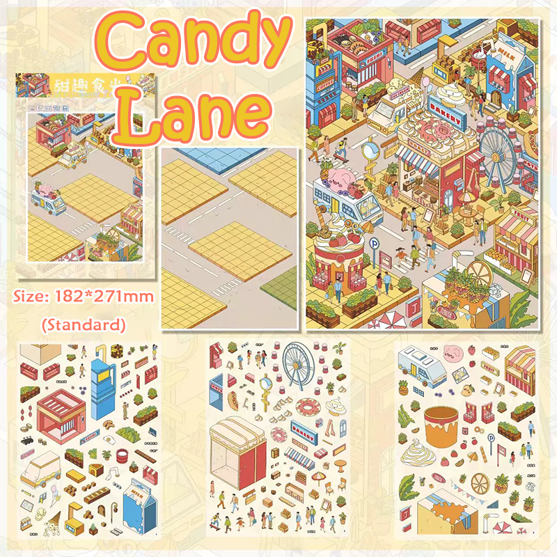 Candy Lane DIY 3D Sticker Collection -  Cute Miniature Scene