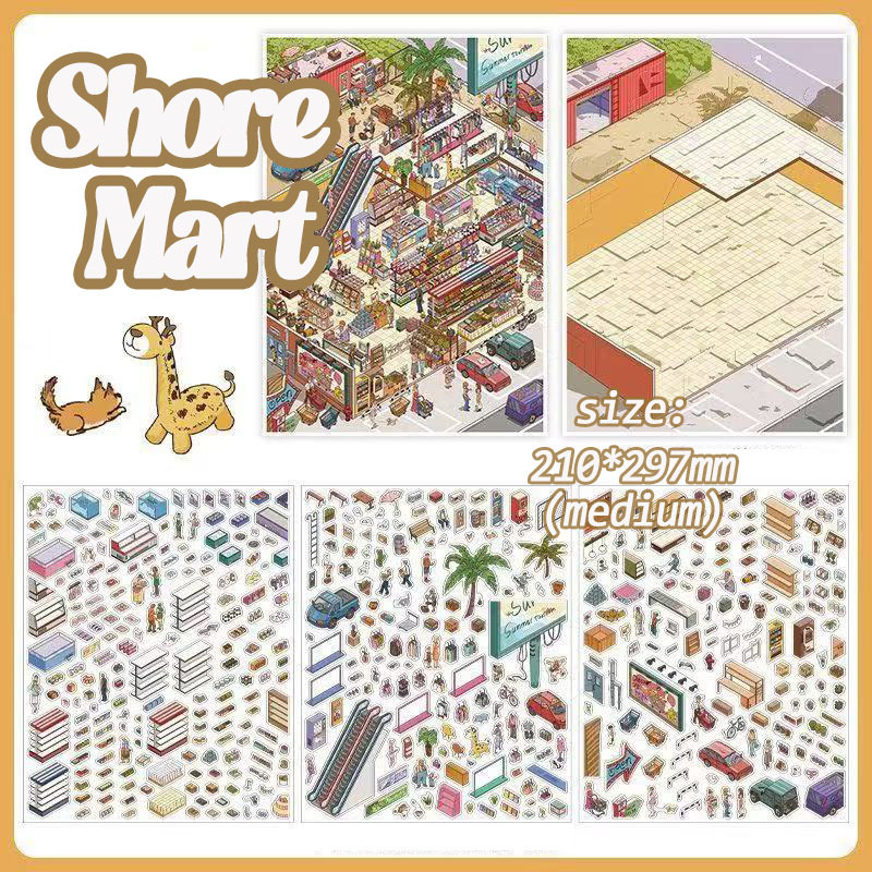 Harbor&Home DIY 3D Scene Stickers Collection - 4 Cute Miniature Scenes