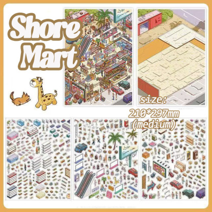 Harbor&Home DIY 3D Scene Stickers Collection - 4 Cute Miniature Scenes