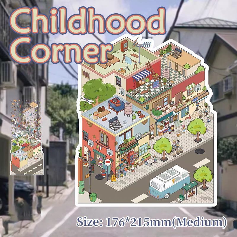 Weekend Town DIY 3D Sticker Collection - 3 Cute Miniature Scenes