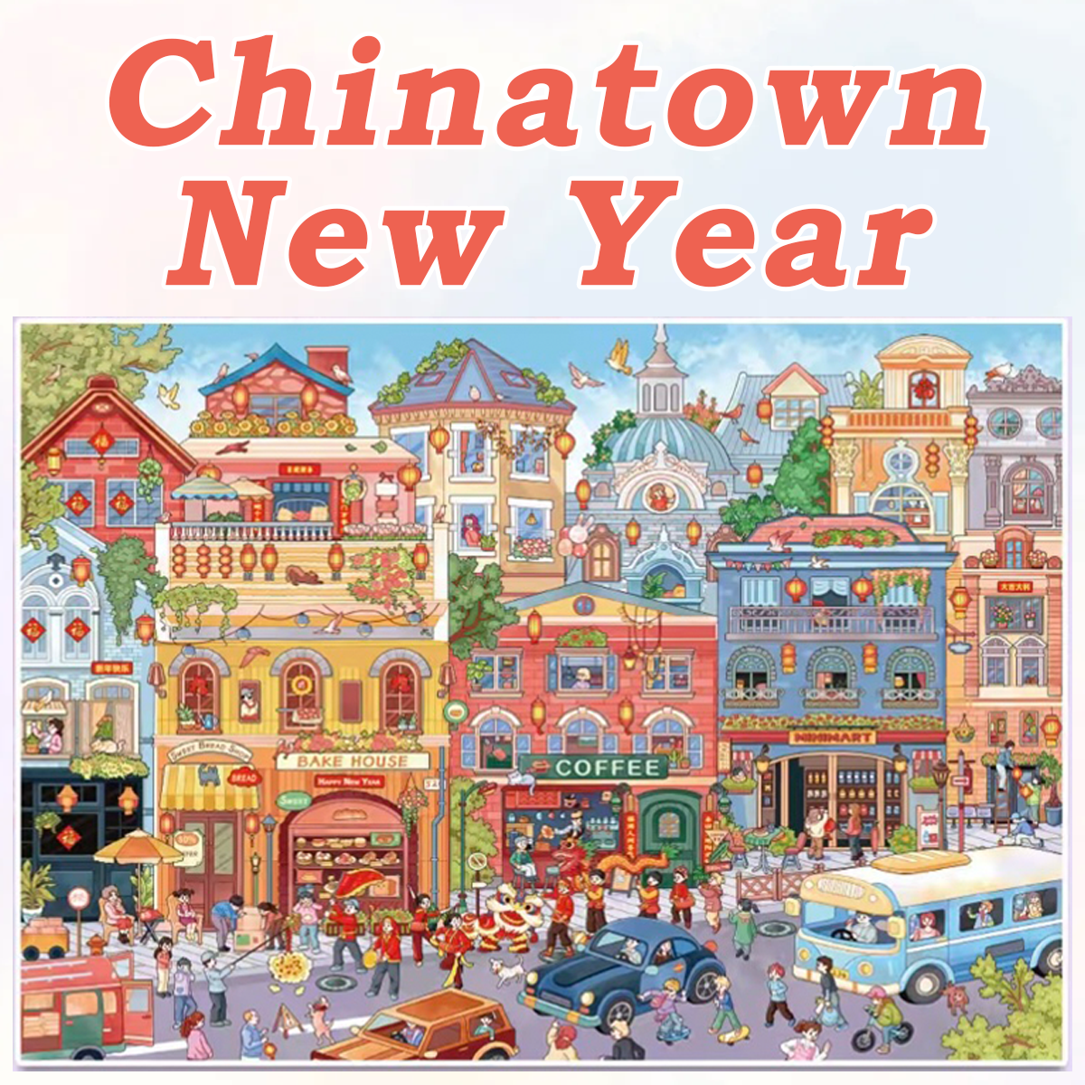 Chinatown New Year DIY 3D Sticker Collection - Cute Miniature Scene