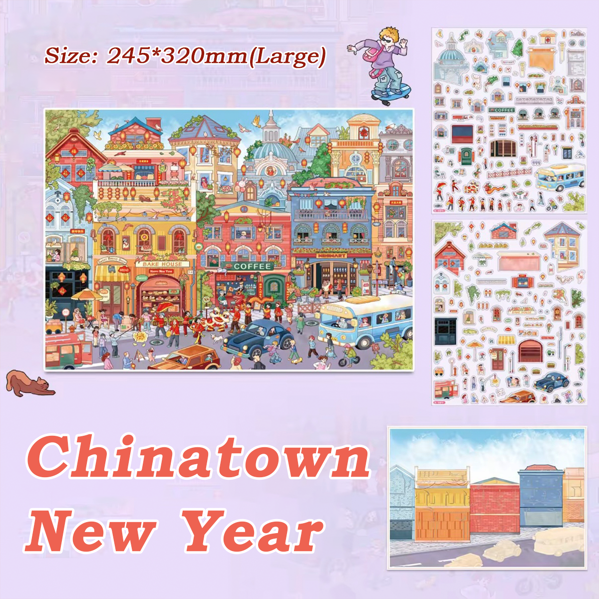 Chinatown New Year DIY 3D Sticker Collection - Cute Miniature Scene