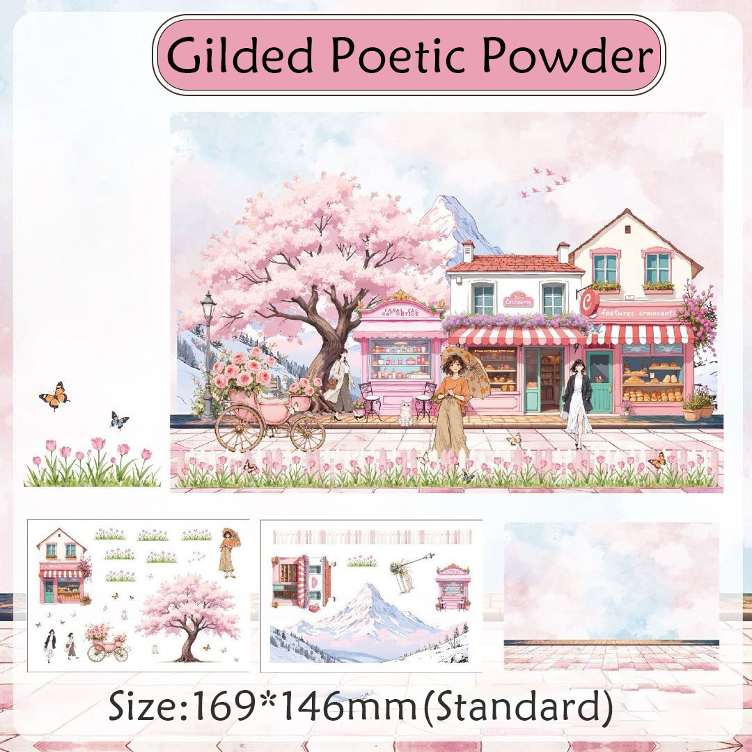 Gilded Seasons DIY 3D Scene Stickers Collection - 4 Cute Miniature Scenes