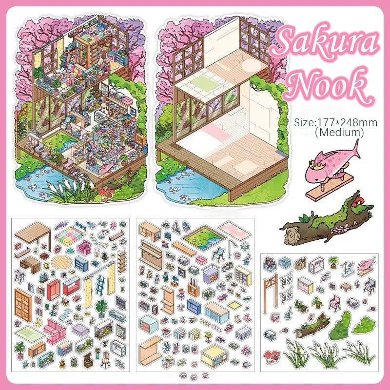  Four Seasons Homes  DIY 3D Sticker Collection - 4 Cute Miniature Scens