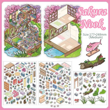  Four Seasons Homes  DIY 3D Sticker Collection - 4 Cute Miniature Scens