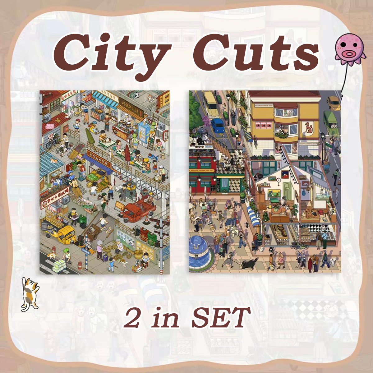 City Cuts DIY 3D Sticker Collection - 2 Cute Miniature Scene