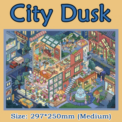 City Dusk DIY 3D Sticker Collection - Cute Miniature Scene