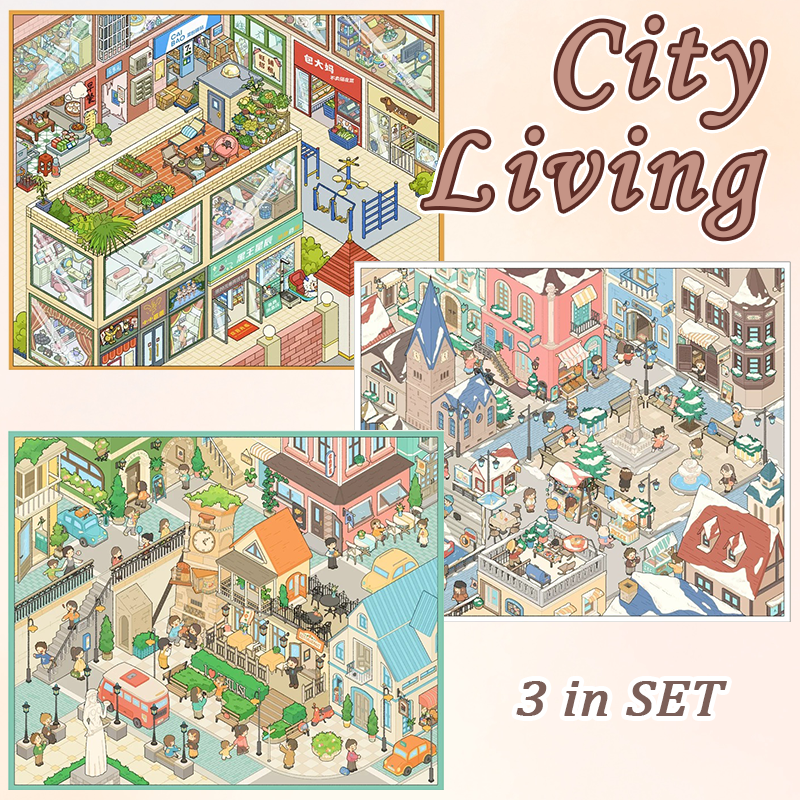 City Living DIY 3D Sticker Collection - 3 Cute Miniature Scene