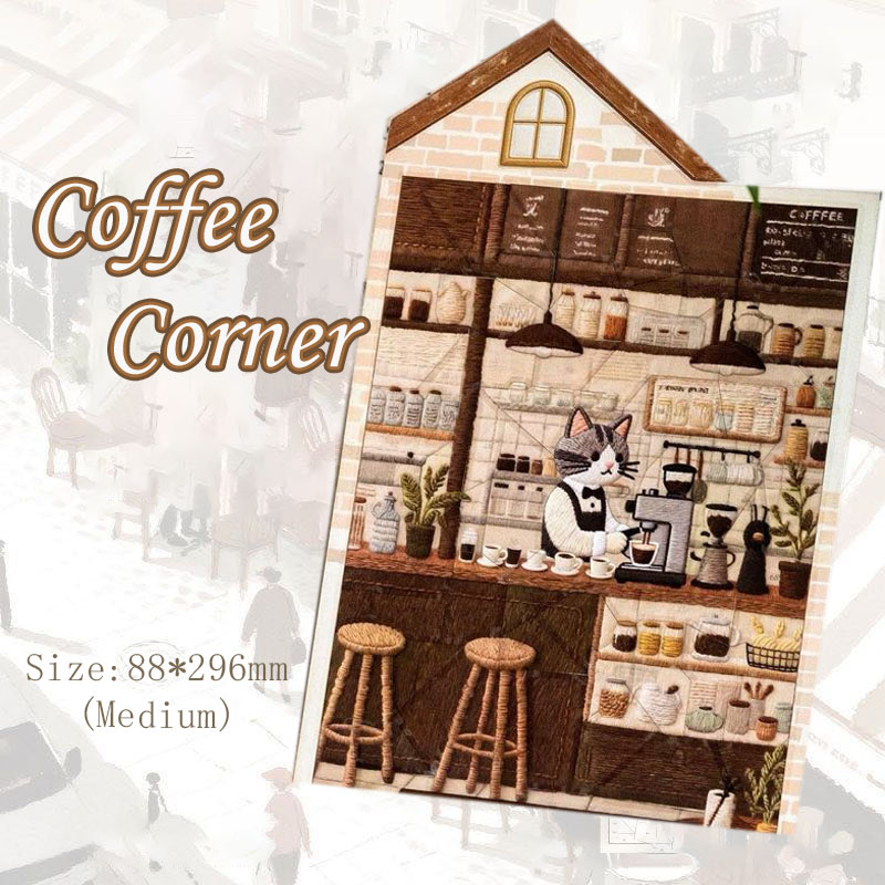 Puzzle Tale 3D Sticker Collection - 4 Cute Miniature Scenes  (with guidelines)