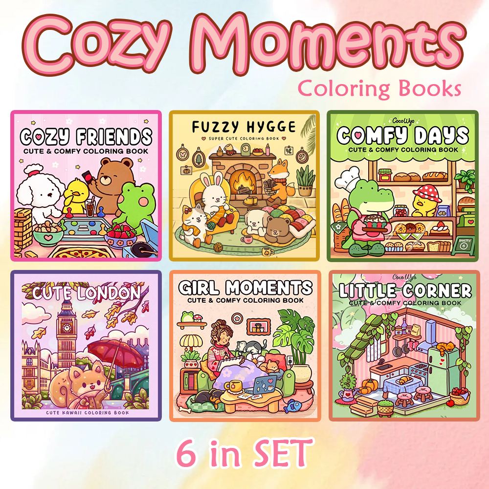 Cozy Moments Coloring Books  - 6 series