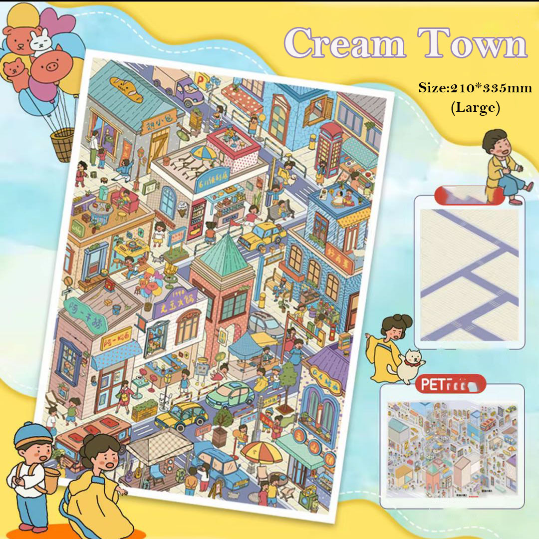 Cream Town DIY 3D Sticker Collection - Cute Miniature Scene