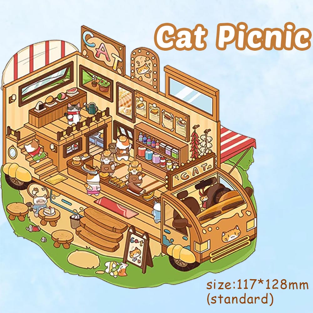 Tiny Critter Town DIY 3D Sticker Collection -4 Cute Miniature Scenes