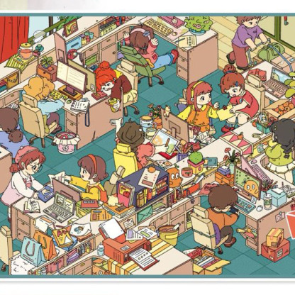 Cozy Room Factory DIY 3D Sticker Collection - 2 Cute Miniature Scenes