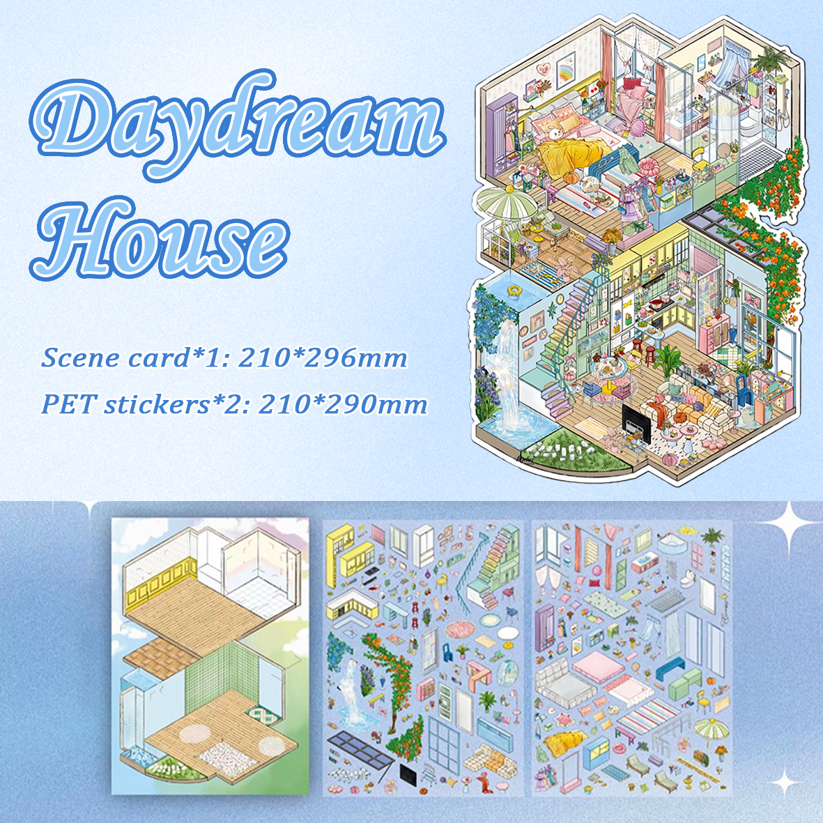 Daydream House DIY 3D Scene Stickers - Cute Miniature Scene