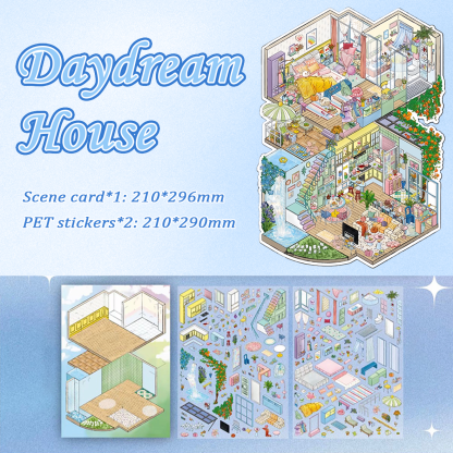 Daydream House DIY 3D Scene Stickers - Cute Miniature Scene