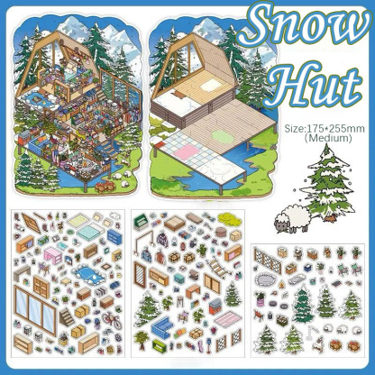  Four Seasons Homes  DIY 3D Sticker Collection - 4 Cute Miniature Scens