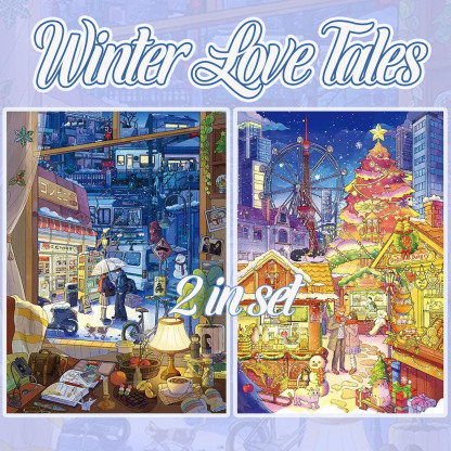 Winter Love Tales DIY 3D Scene Stickers Collection - 2 Cute Miniature Scenes