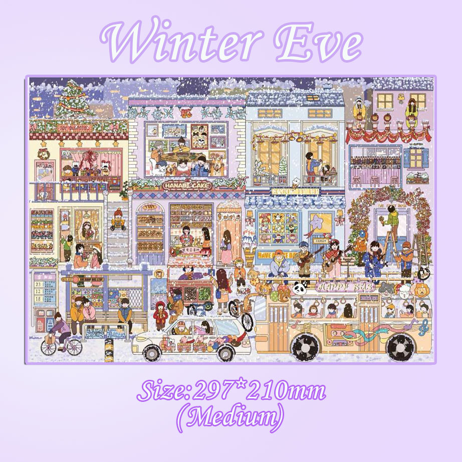 Seasonal Hamlet  DIY 3D Sticker Collection - 4 Cute Miniature Scens