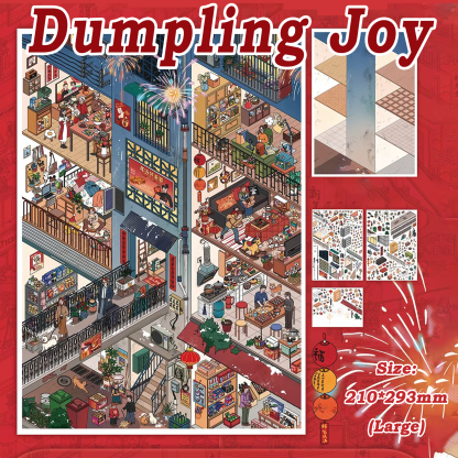 New Year Glow DIY 3D Scene Stickers - 2 Cute Miniature Scenes