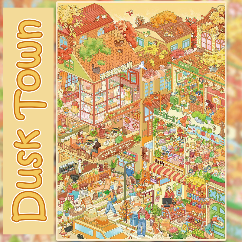 Townscapes Series DIY 3D Sticker Collection - 4 Cute Miniature Scenes