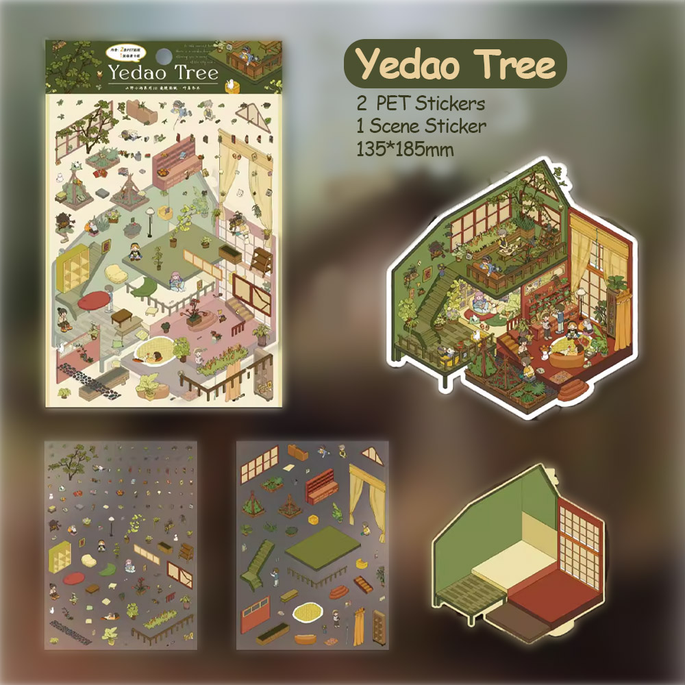 Whisper land DIY 3D Sticker Collection - 4 Cute Miniature Scenes