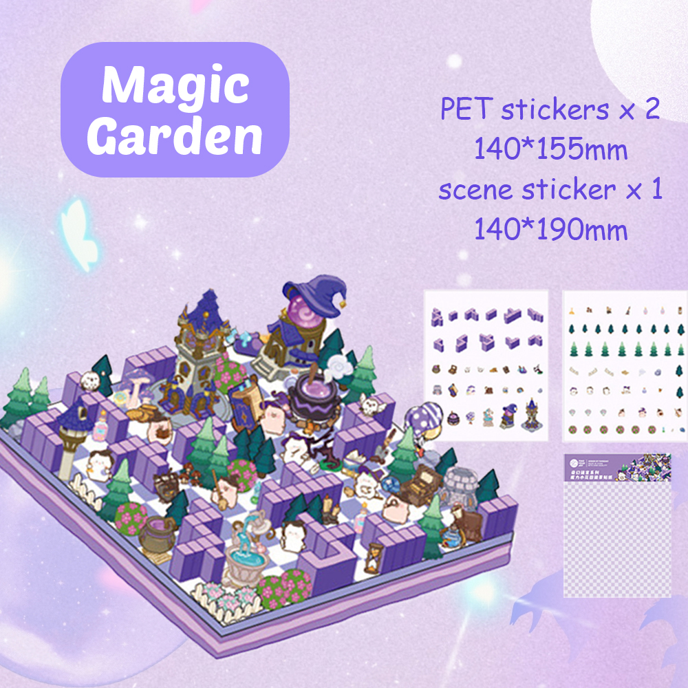 Fantasy Maze DIY 3D Sticker Collection - 4 Cute Miniature Scenes