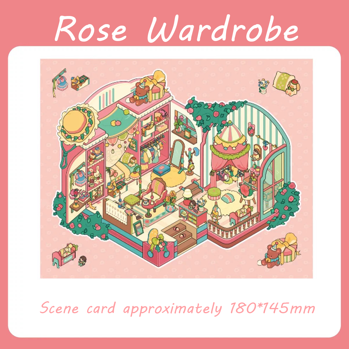 Rose Wardrobe DIY 3D Scene Stickers - Miniature Scene