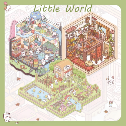 Little World Series DIY 3D Scene Stickers - 3 Miniature Scenes