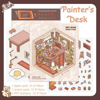 Little World Series DIY 3D Scene Stickers - 3 Miniature Scenes