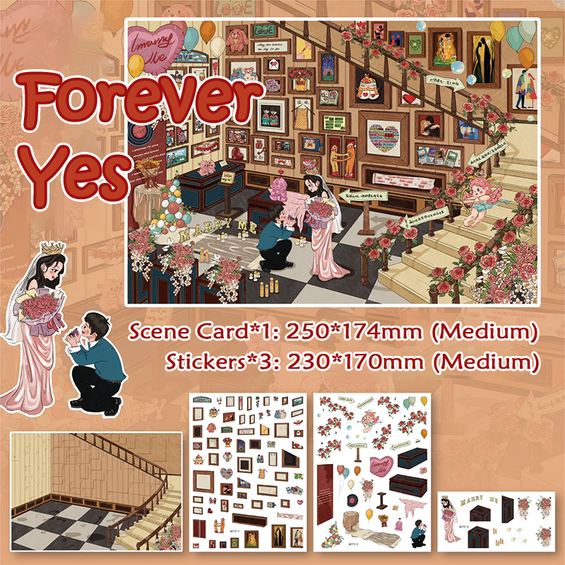 Forever Yes DIY 3D Sticker Collection - Cute Miniature Scene