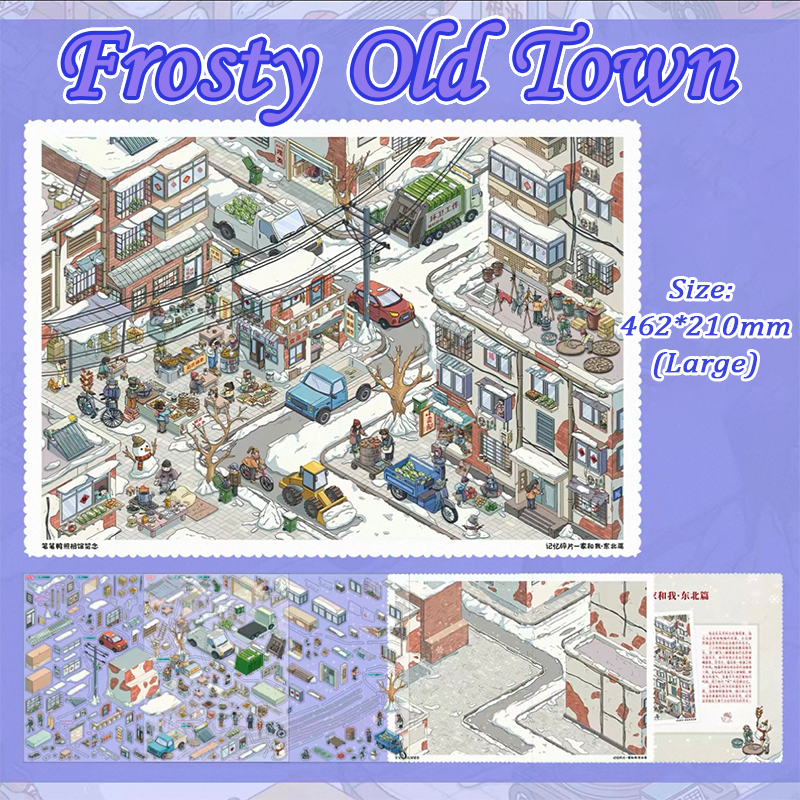 Frosty Old Town DIY 3D Sticker Collection - Cute Miniature Scene