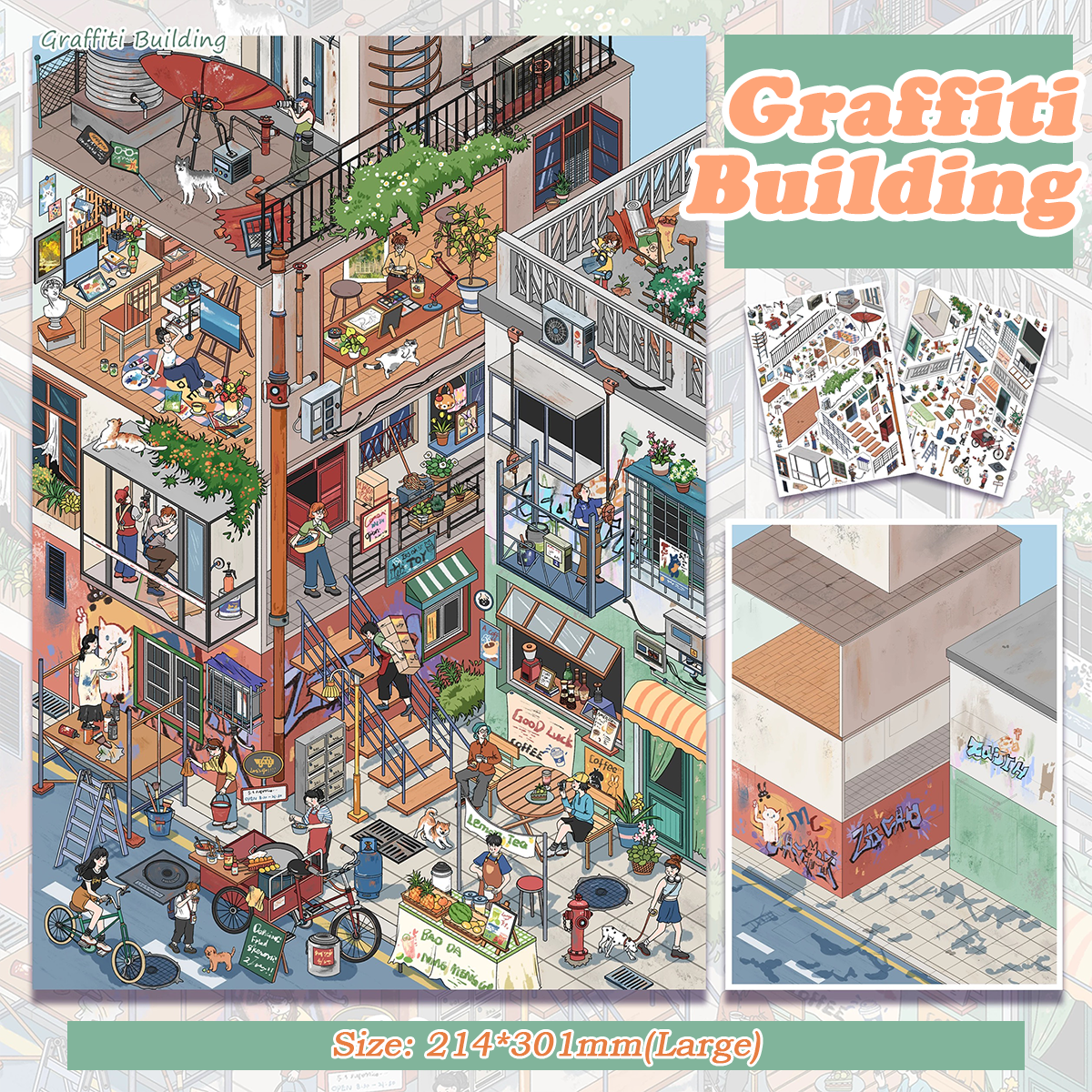 Airy Blocks DIY 3D Scene Stickers - 2 Cute Miniature Scenes (with guidelines)