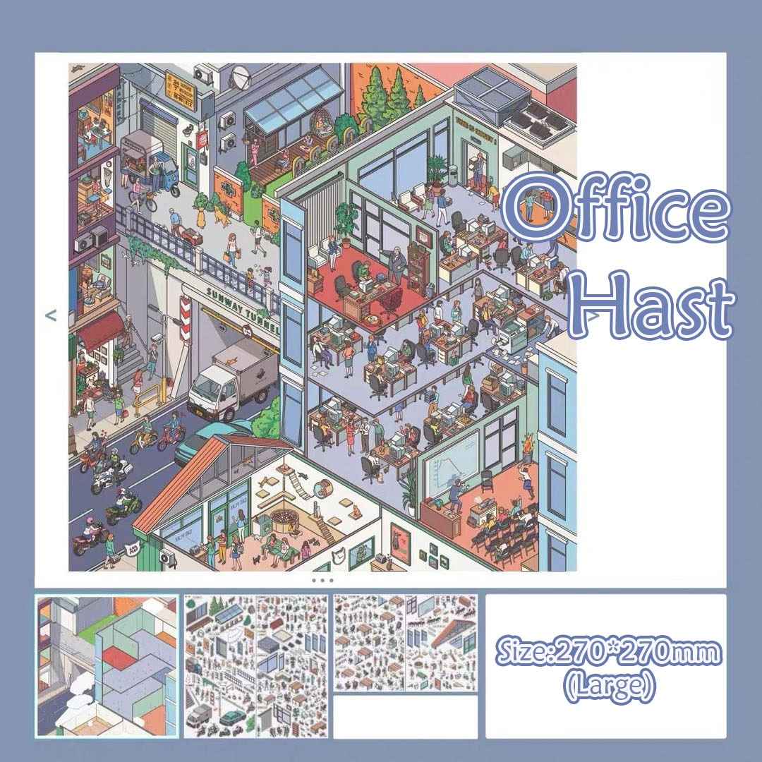 Metropolis DIY 3D Scene Stickers Collection - 4 Cute Miniature Scenes