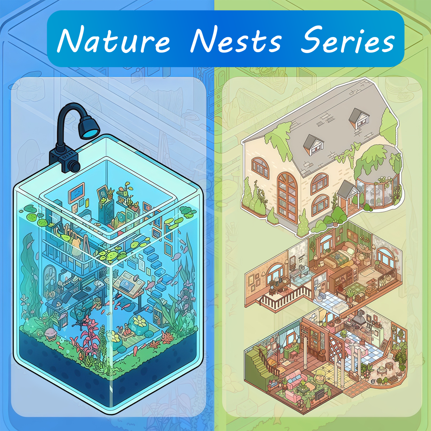 Nature Nests Series DIY 3D Sticker Collection -2 Cute Miniature Scenes