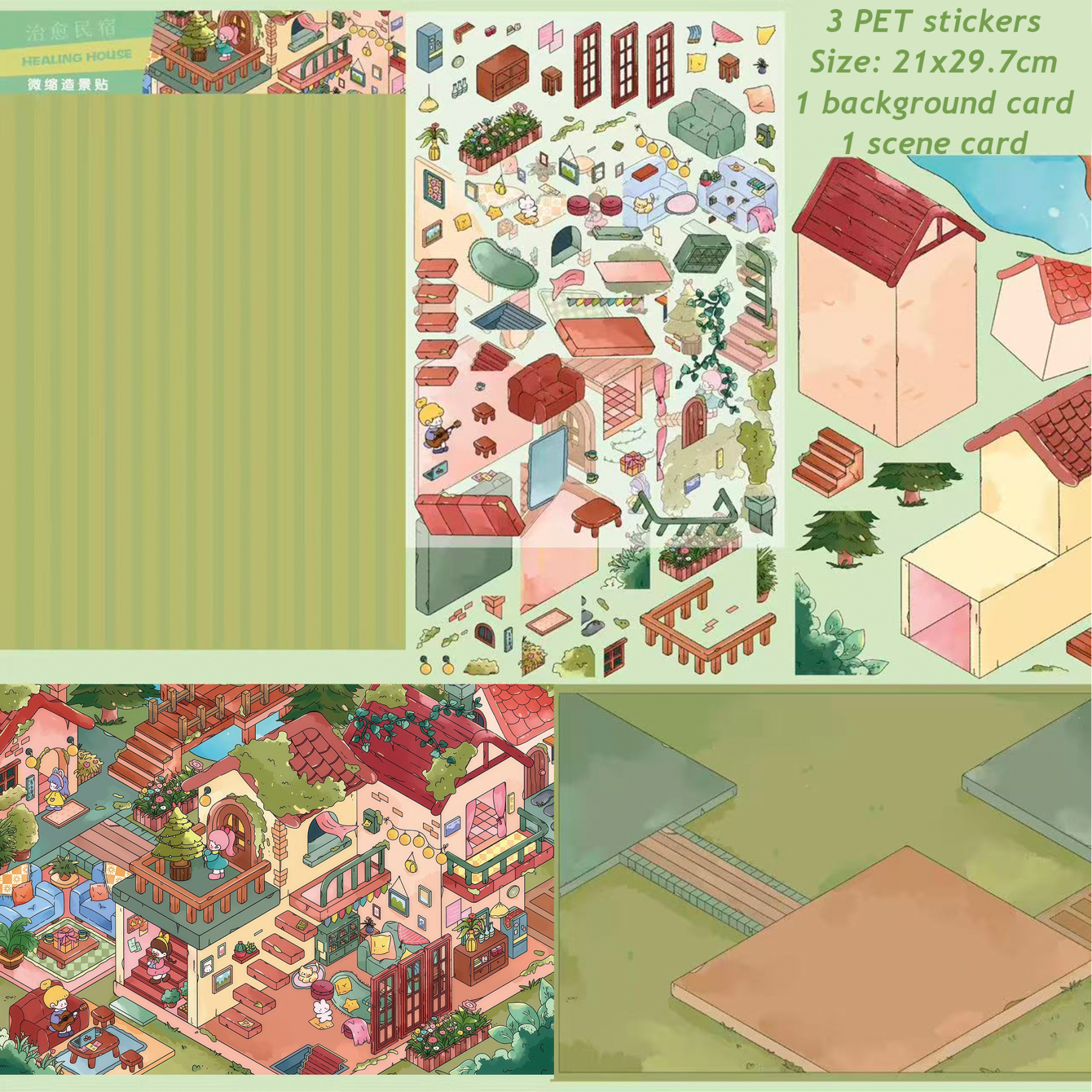 Warmy House DIY 3D Sticker Collection - Cute Miniature Scene