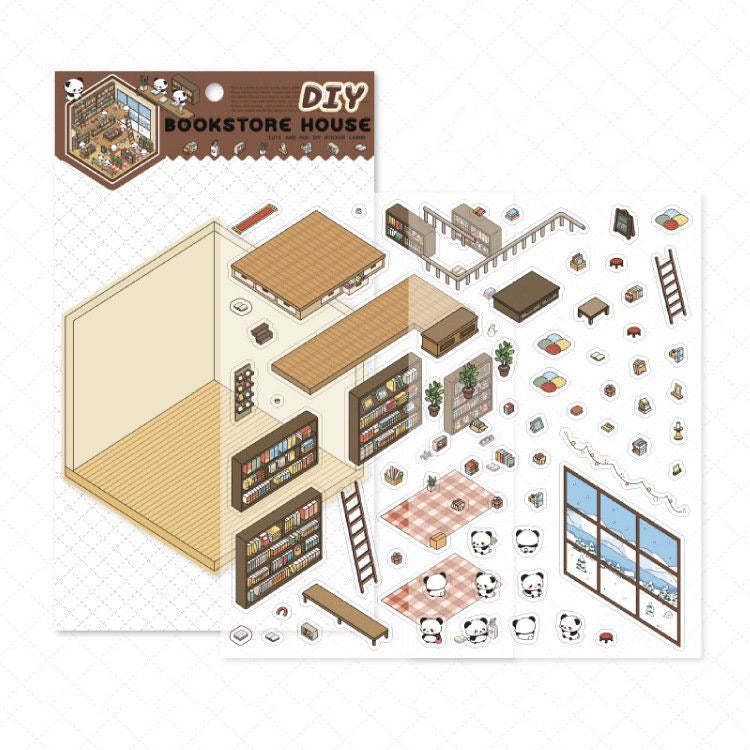 Panda Home Collection  DIY 3D Scene Stickers 4 Cute Miniature Scenes