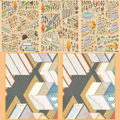 Hello Macau DIY 3D Scene Stickers -2 Cute Miniature Scenes (With Guidelines)