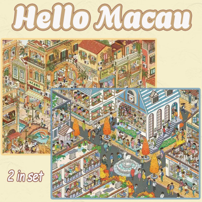 Hello Macau DIY 3D Scene Stickers -2 Cute Miniature Scenes